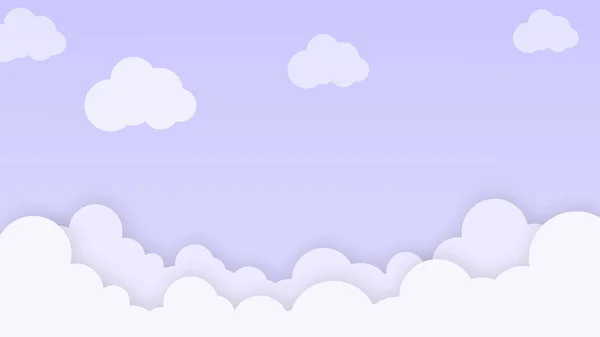 青い空に雲の漫画 子どもと幼稚園 プレゼンテーションのコンセプト — ストック写真