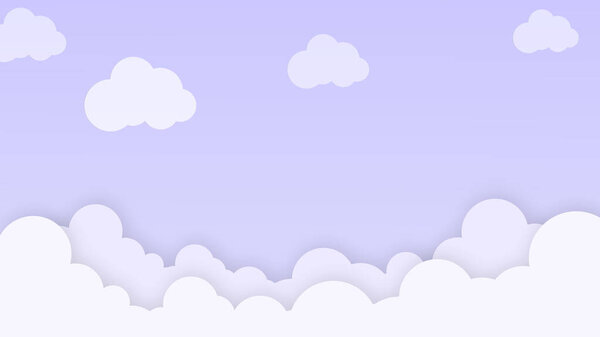Clouds cartoon on blue sky, background. Concept for children and kindergartens or presentation
