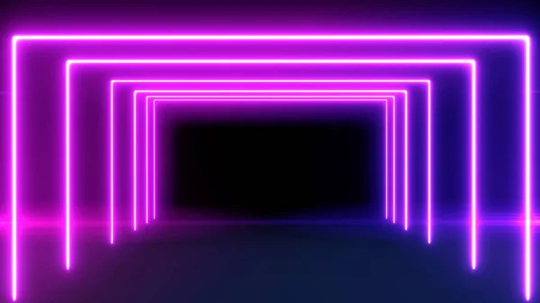 Streszczenie Neon Jasny Błysk Soczewki Kolorowe Czarnym Tle Laser Show — Zdjęcie stockowe