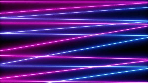Siyah arka planda soyut Neon parlak mercek parlamaları. Lazer, reklam teknolojileri için renkli tasarım gösterdi