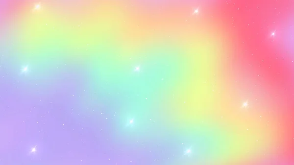 Holograficzna Wróżka Magiczne Tło Tęczową Siatką Kawaii Sztandar Wszechświata Kolorach — Zdjęcie stockowe