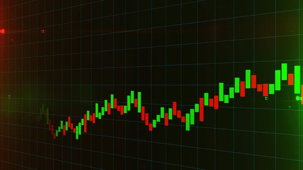 株式市場の投資取引利益と損失のビジネスグリーングラフ トレンドライングラフを用いた金融チャート 将来の取引 — ストック写真