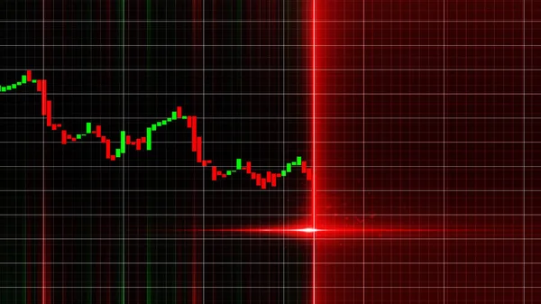 Borsa yatırım kayıplarının iş grafiği. Ekonomik yavaşlama. Yüksek eğilim çizgisi olan mali tablo gelecekte hisse senedi ticareti