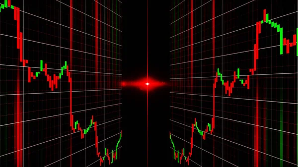 Obchodní Graf Ztráty Obchodování Akciovými Trhy Ekonomické Zpomalení Finanční Graf — Stock fotografie