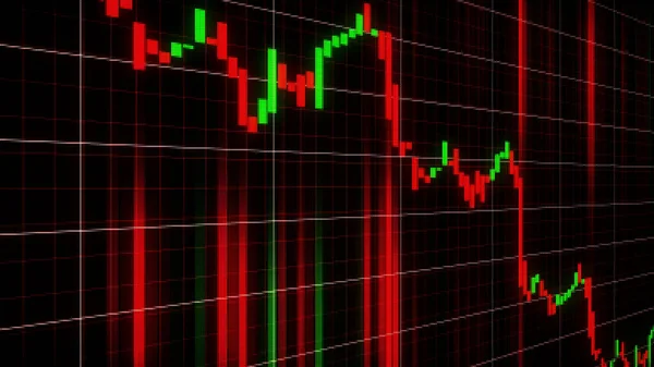 Obchodní Graf Ztráty Obchodování Akciovými Trhy Ekonomické Zpomalení Finanční Graf — Stock fotografie