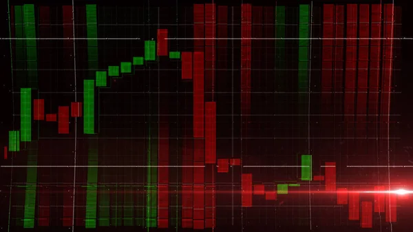 Obchodní Graf Ztráty Obchodování Akciovými Trhy Ekonomické Zpomalení Finanční Graf — Stock fotografie