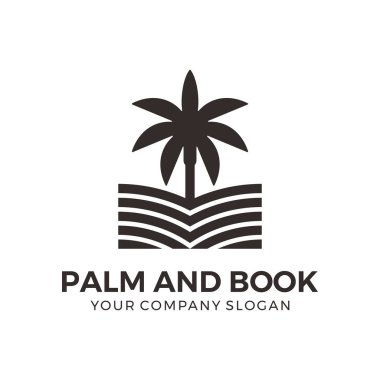 Palmiye ve kitap logo tasarımı