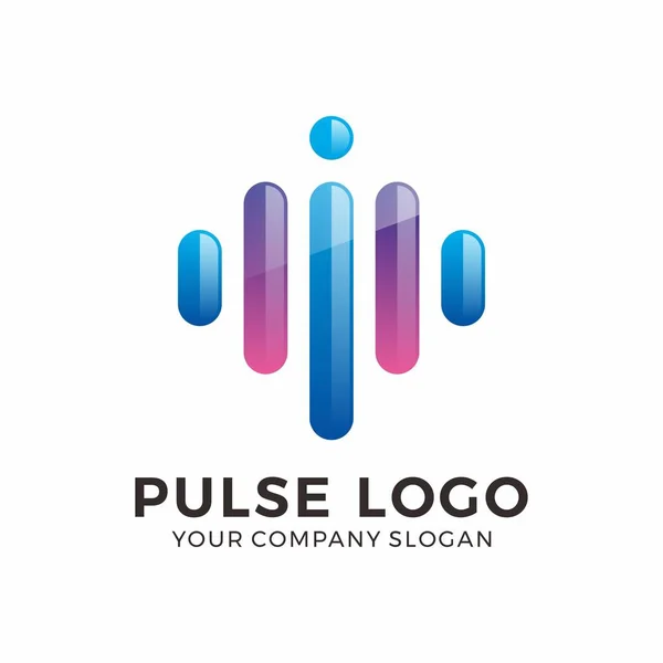 Logotipo Moderno Abstracto Del Pulso — Vector de stock