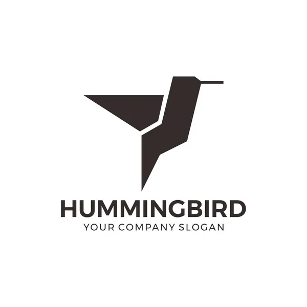 Geometriska Hummingbird Logo Designmall — Stock vektor