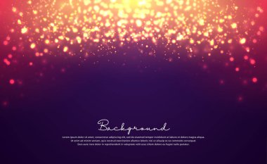 Lüks bokeh glitter daire arka plan. Ufuk bokeh glitter koyu arka plan üzerinde ışık. Dinamik Özet parçacık arka plan.