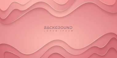 3 boyutlu dalgalı şekilli pembe arkaplan. Posterler, pankartlar, broşürler, afişler, web sayfaları, başlıklar, kapaklar ve diğer şeyler için kullanılabilir.