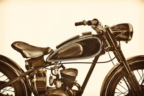 Sepia Vue Côté Tonique Image Une Moto Vintage — Photo