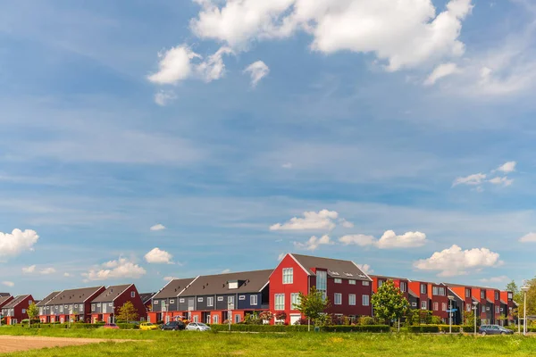 Maisons Familiales Rouges Contemporaines Nouvellement Construites Dans Ville Néerlandaise Zutphen — Photo