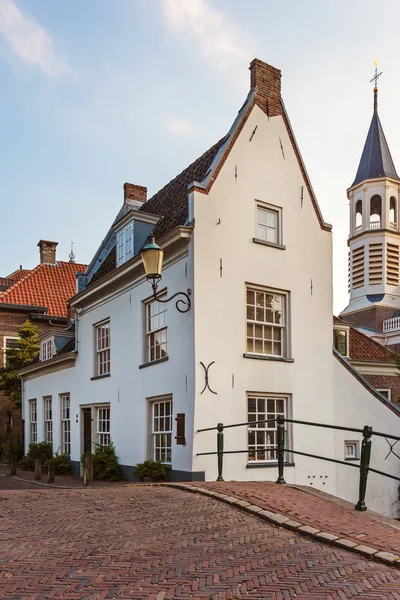 Façade Une Maison Médiévale Blanche Dans Ville Néerlandaise Amersfoort — Photo