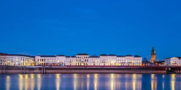 Vista Panorâmica Noite Cidade Holandesa Zutphen Gelderland — Fotografia de Stock