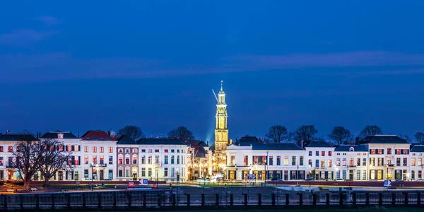 Vista Panorámica Nocturna Ciudad Holandesa Zutphen Güeldres — Foto de Stock
