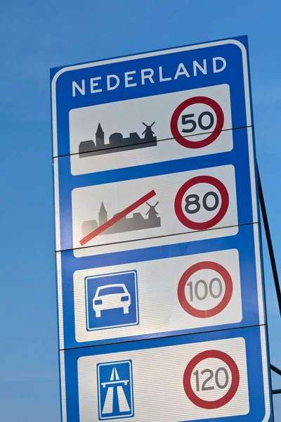 Welcome roadsign when entering Holland — 스톡 사진