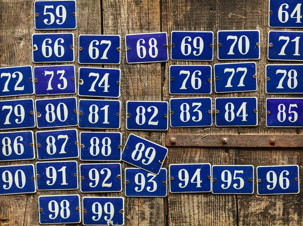 Σύνολο διαφορετικών πινακίδων αριθμού σπιτιού — Φωτογραφία Αρχείου