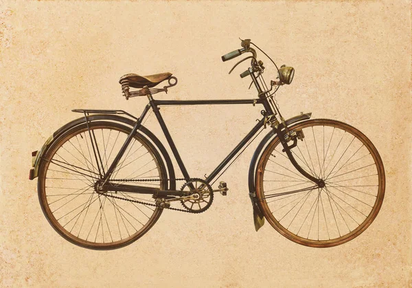 复古风格的旧生锈自行车的形象 — 图库照片