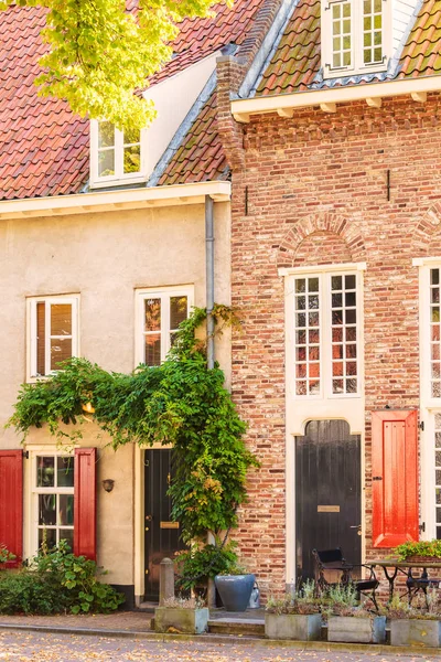 Antiche case nel villaggio olandese di Harderwijk — Foto Stock