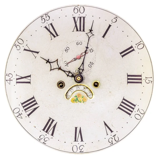 Stara twarz zegara z numerami rzymskimi — Zdjęcie stockowe