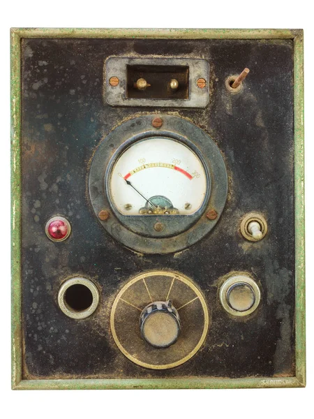 Vintage bedieningspaneel met voltmeter — Stockfoto