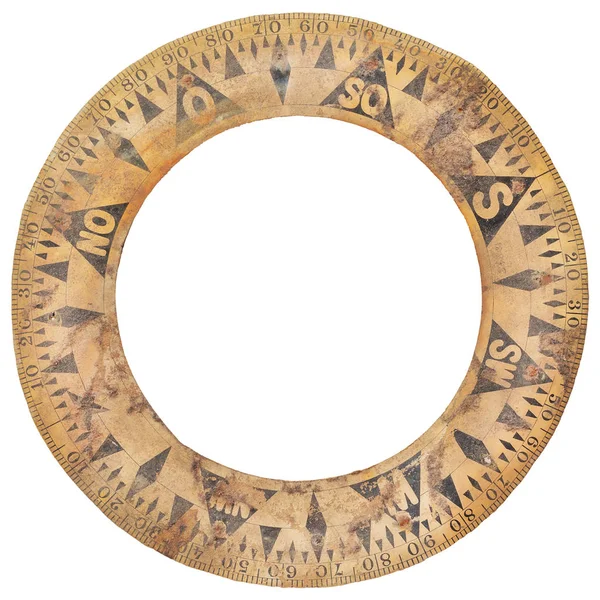 Authentieke oude schip kompas papier ring gebruikt voor navigatie — Stockfoto