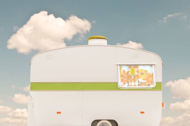 Vintage yetmişli beyaz karavan