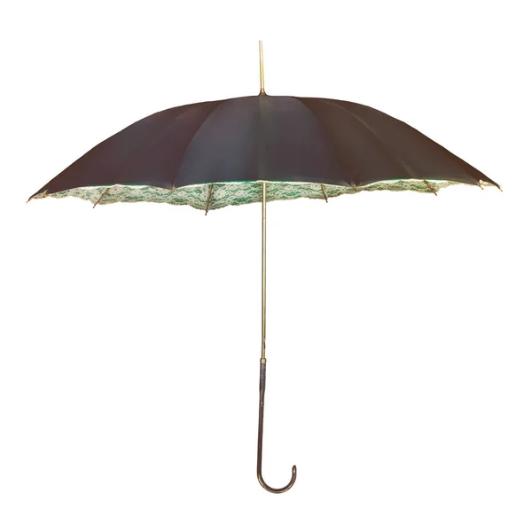 Vintage umbrella with romantic inner flower decoration isolated — Stock Photo, Image
