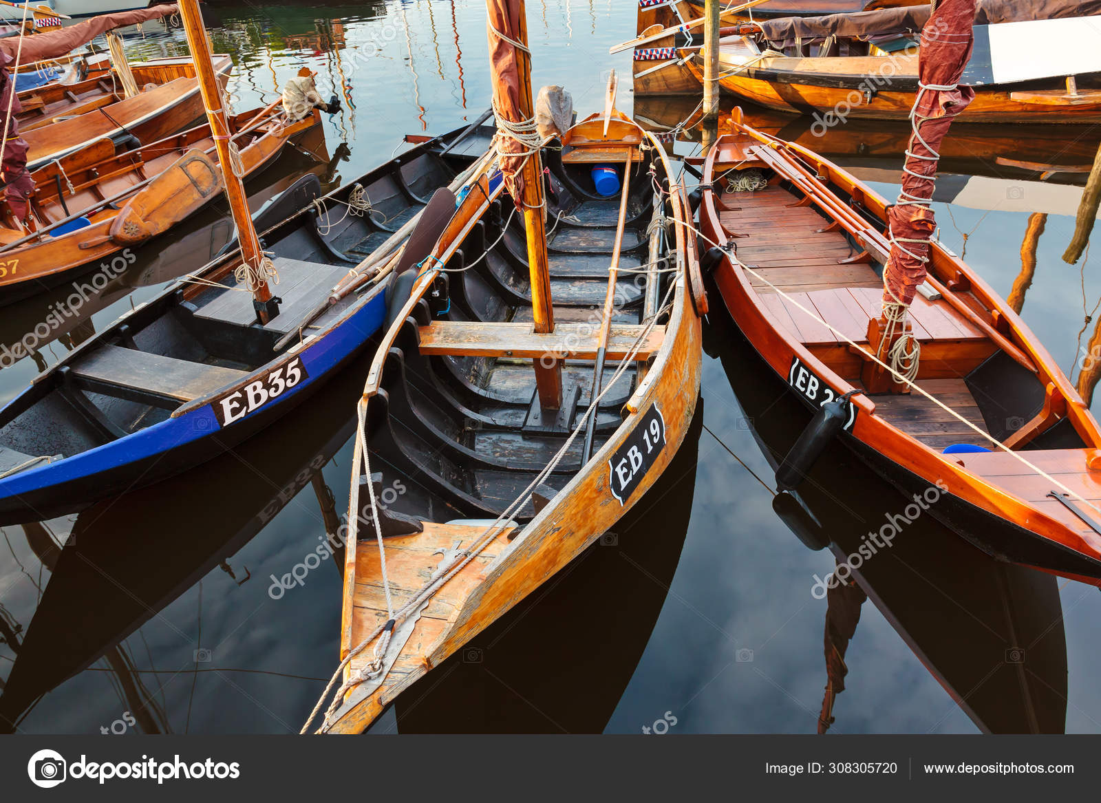 Small old wooden fishing boats in The Netherlands Stock Photo by  ©dutchscenery 308305720