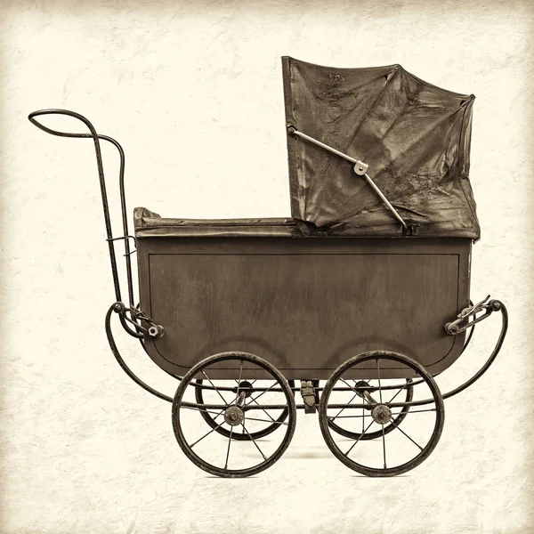 Retro styled image of a vintage baby stroller