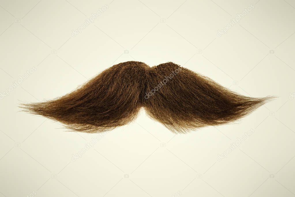 Brown mustache on a sepia background