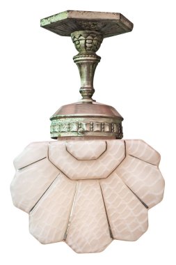 Eski sanat deco lambası beyaz üzerine izole