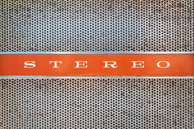 Metin stereo ile bir vintage müzik kutusu yakın