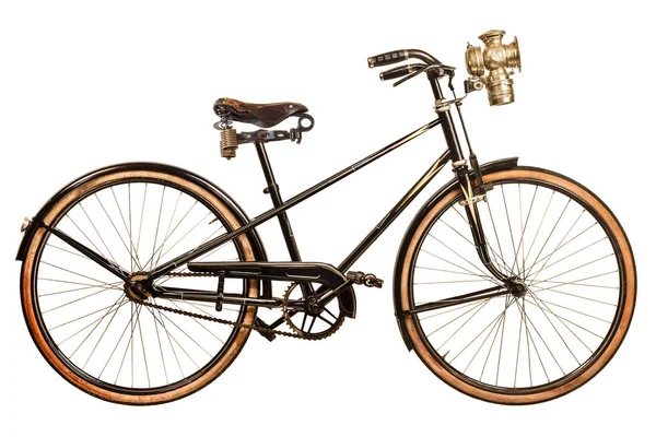 十九世纪女子自行车的复古风格形象 — 图库照片