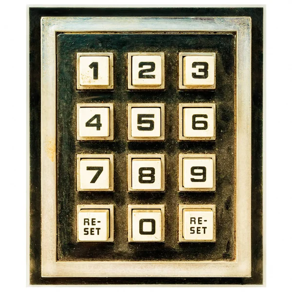 Vintage weathered keypad with reset buttons — Stock Photo, Image