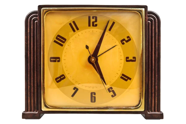 Bakelite art deco clock isolated on white Stock Photo