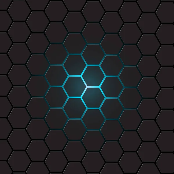 Fond hexagonal gris foncé, vecteur — Image vectorielle