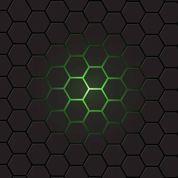 Mörk grå hexagon bakgrund, vektor — Stock vektor