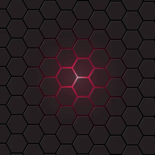 Fond hexagonal gris foncé, vecteur — Image vectorielle