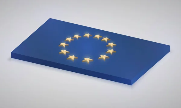 Σημαία της Ευρωπαϊκής Ένωσης σε 3d, διάνυσμα — Διανυσματικό Αρχείο