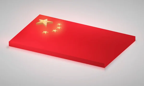 Flaga Chin w 3d, wektor — Wektor stockowy