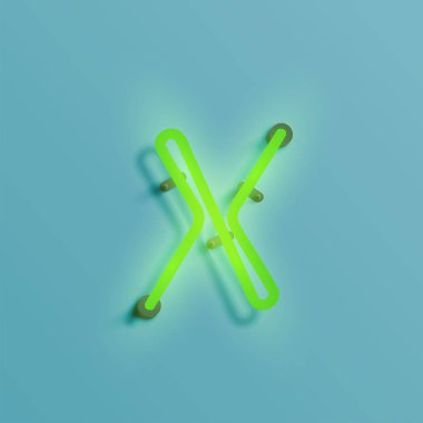 Gerçekçi neon karakter yazı kümesi, vektör