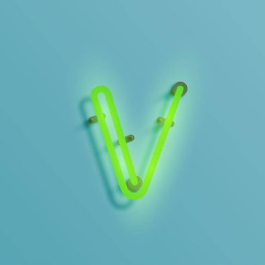 Gerçekçi neon karakter yazı kümesi, vektör