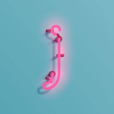 Gerçekçi neon karakter yazı kümesi, vektör