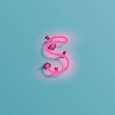 Gerçekçi neon karakter yazı kümesi, vektör