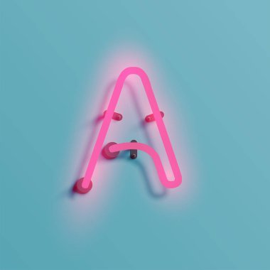 Gerçekçi neon karakter yazı kümesi, vektör