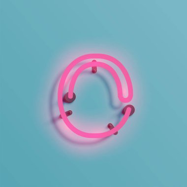 Gerçekçi neon karakter yazı kümesi, vektör