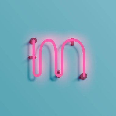 Gerçekçi neon karakter yazı kümesi, vektör