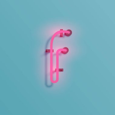 Gerçekçi neon karakter yazı kümesi, vektör